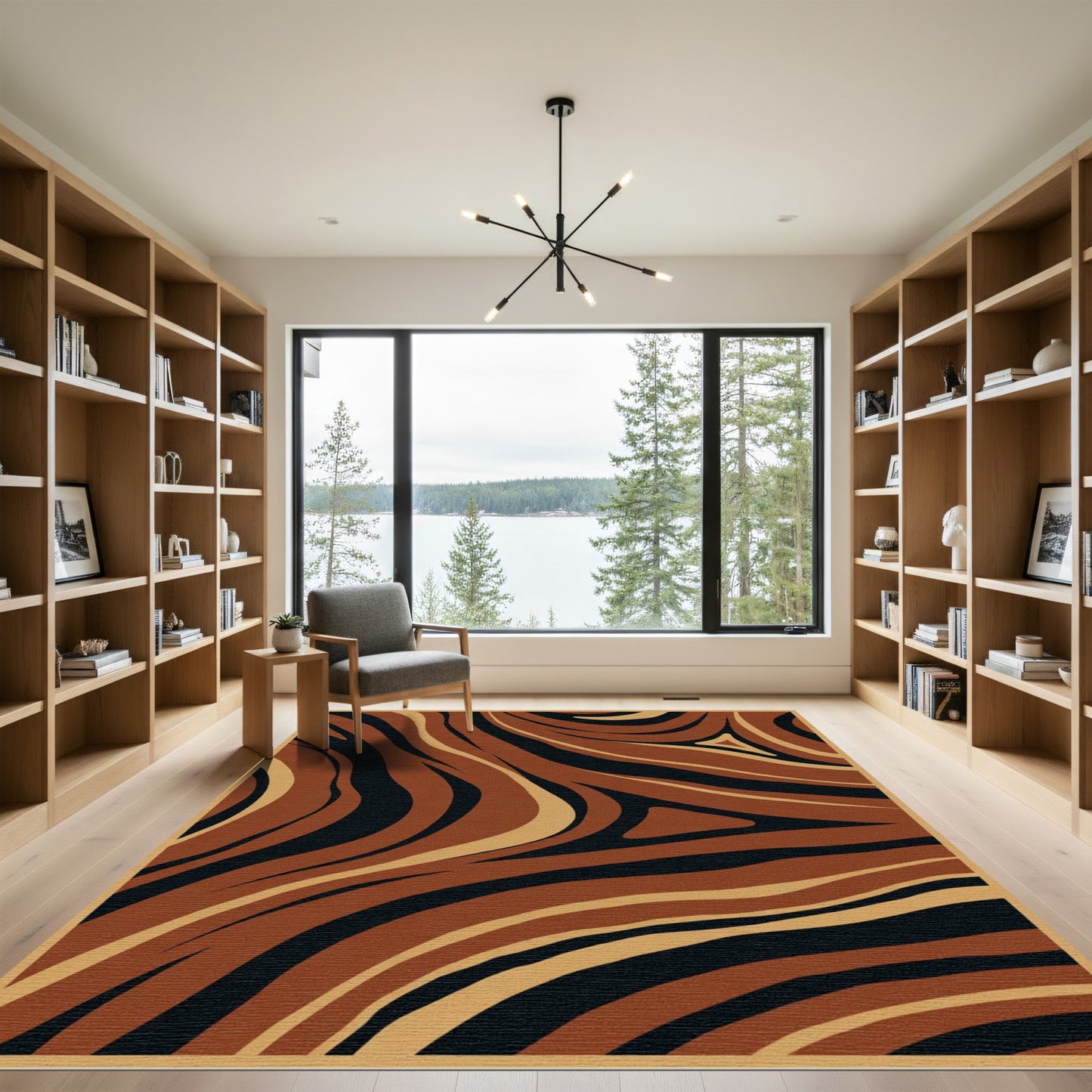 Earthy Tones Abstract Swirl Rug