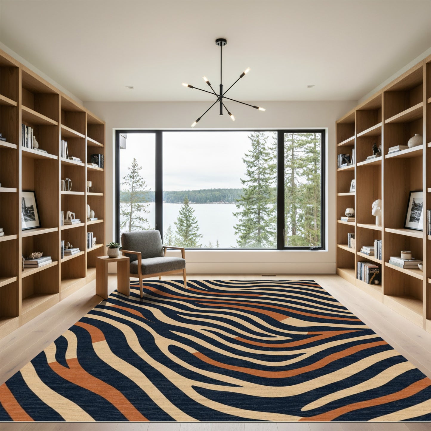 Bold Ink Tan Zebra Stripe Rug