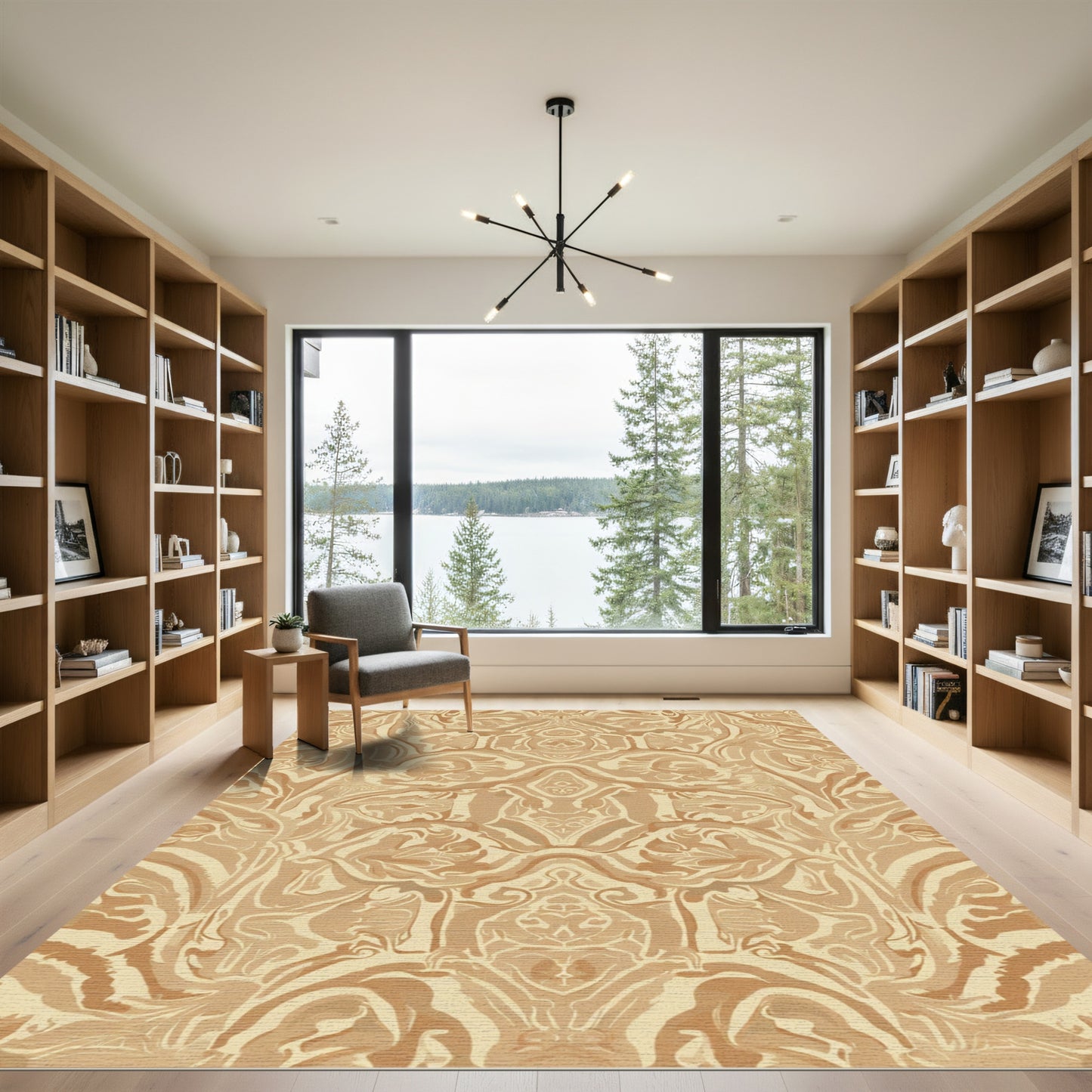 Earthy Tones Ornate Scroll Barocco Rug