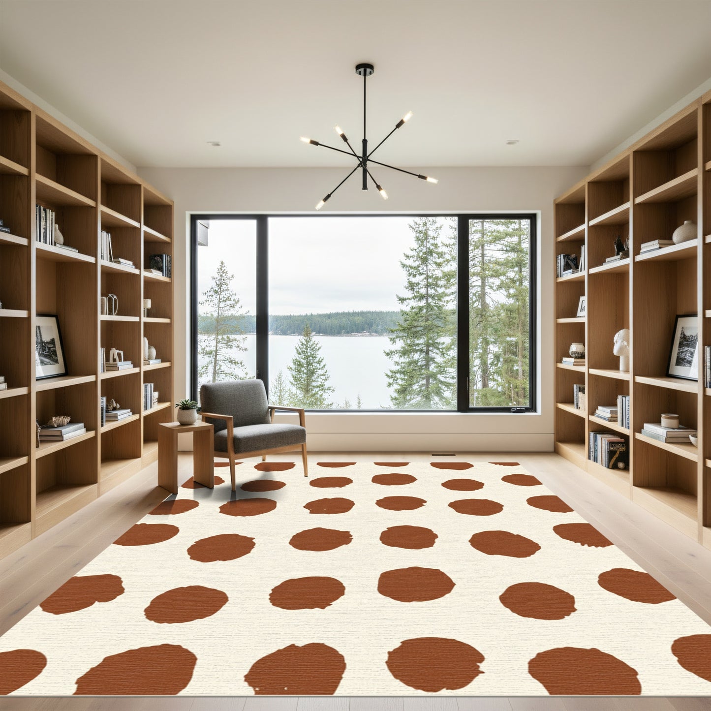 Brown Polka Dot Field Rug