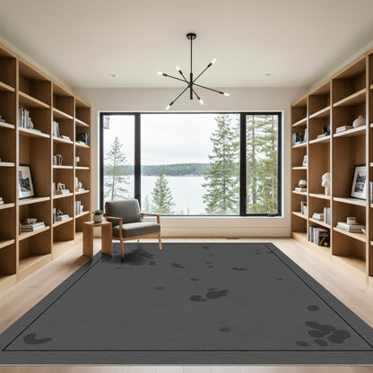 Dark Gray Abstract Blobs Rug