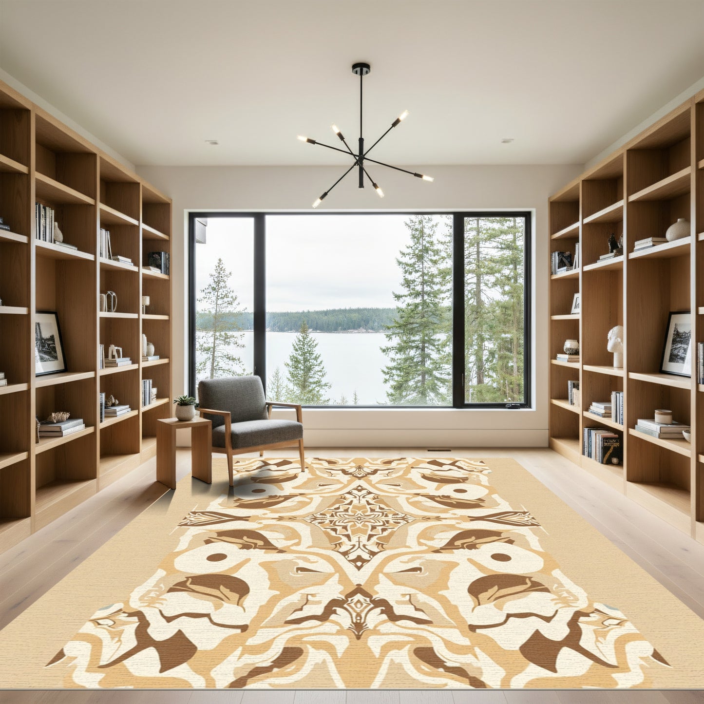 Earthy Tones Abstract Symmetry Rug