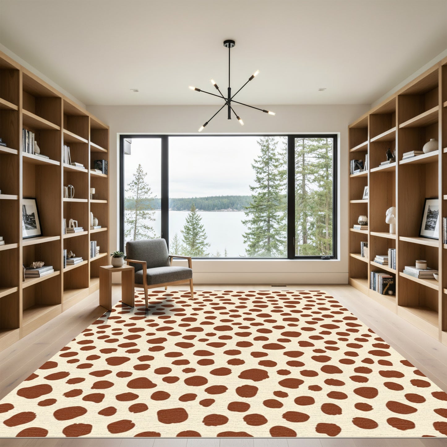 Tan Brown Spotted Animal Print Rug