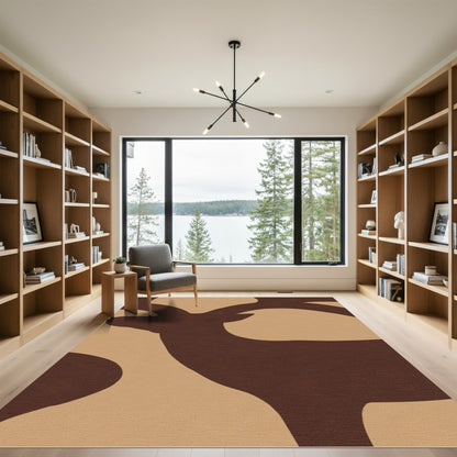 Brown Deer Silhouette Woodland Charm Rug