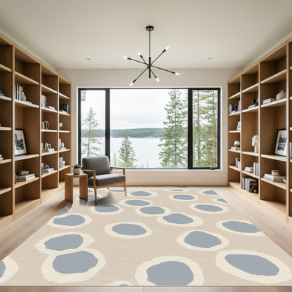 Neutral Abstract Circles Scatter Rug