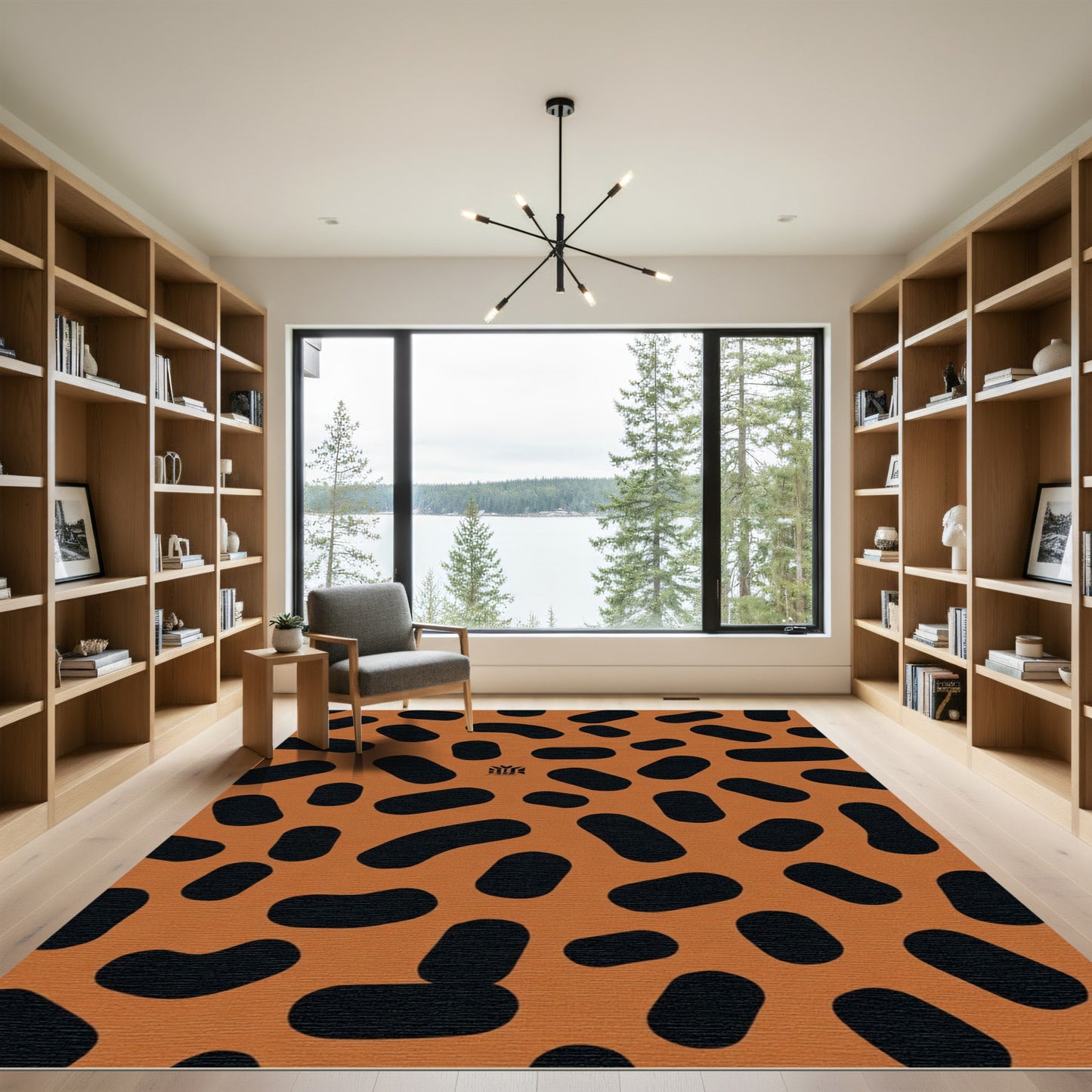 Amber Black Organic Bean Rug