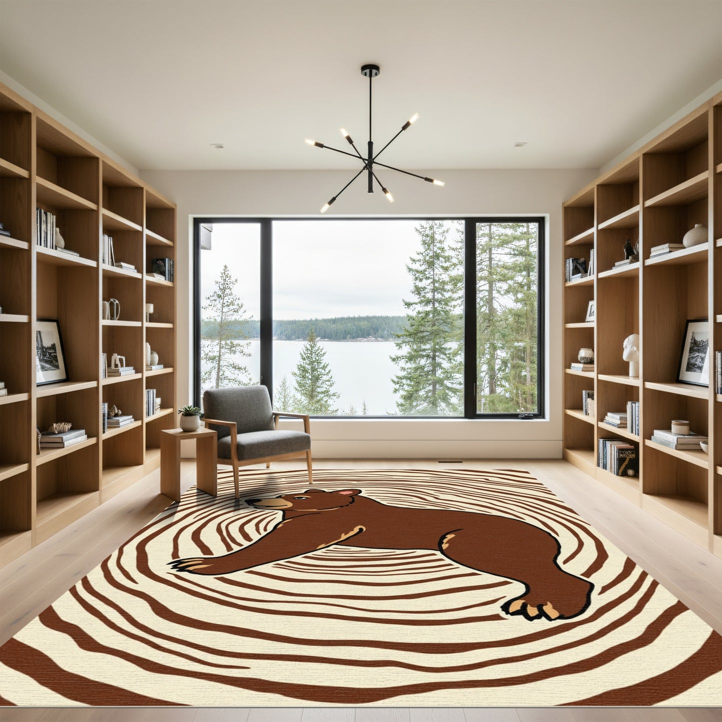 Brown Bear Wood Grain Rug
