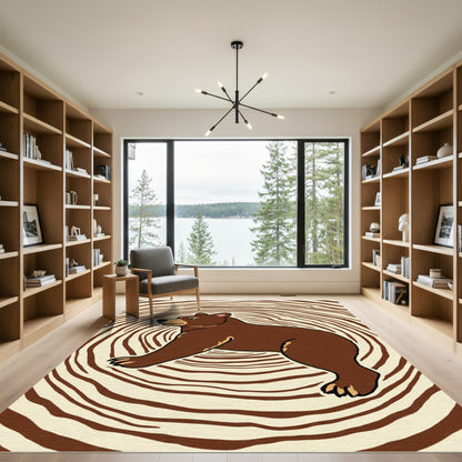 Brown Bear Wood Grain Rug