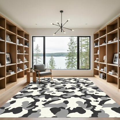 Monochromatic Abstract Blotches Rug