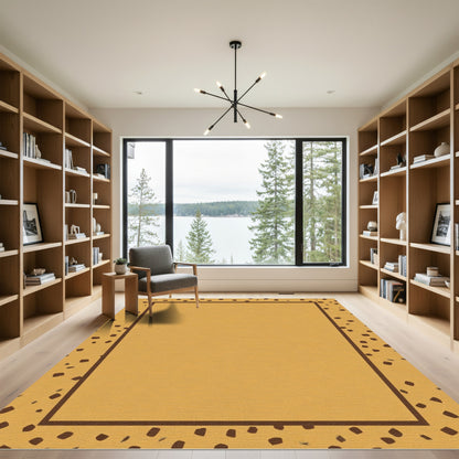 Desert Brown Scattered Spots Border Rug