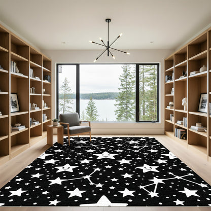 Whimsical Starry Night Constellation Rug