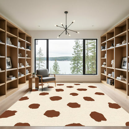 Brown Spots Cream Background Spots Rug