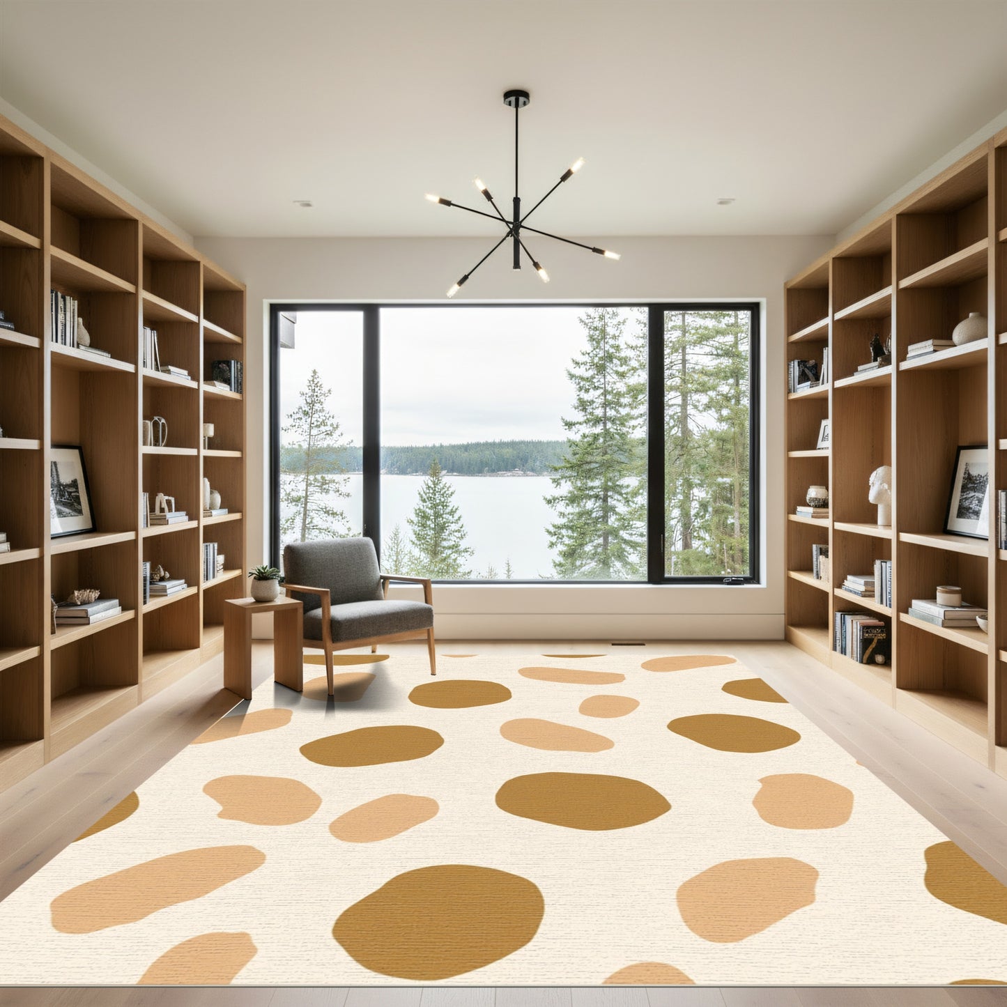Earthy Organic Cloud Shapes Rug