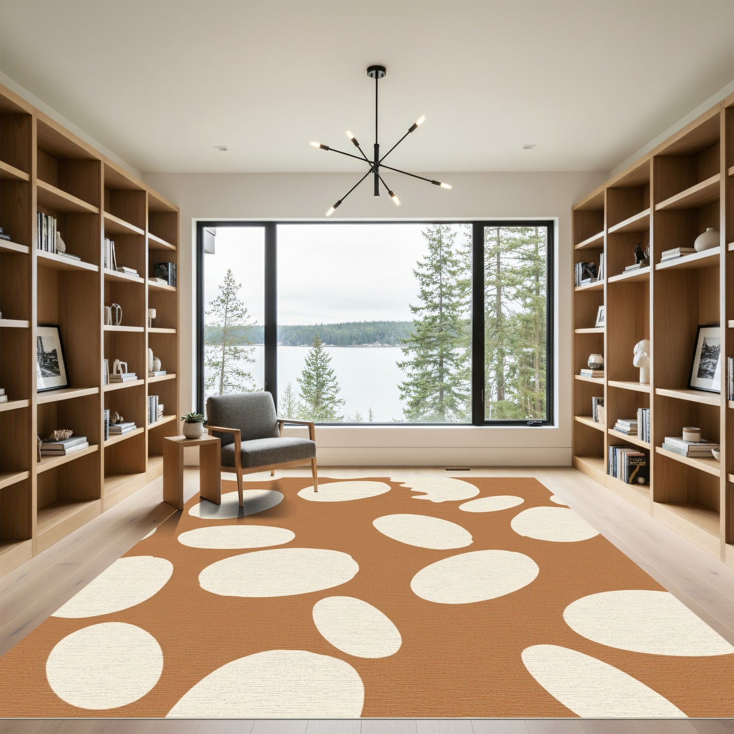 Terracotta Cream Oval Scatter Rug