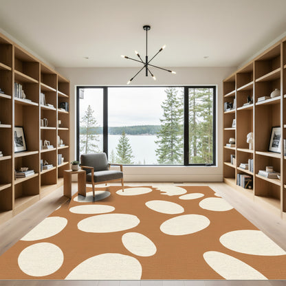 Terracotta Cream Oval Scatter Rug