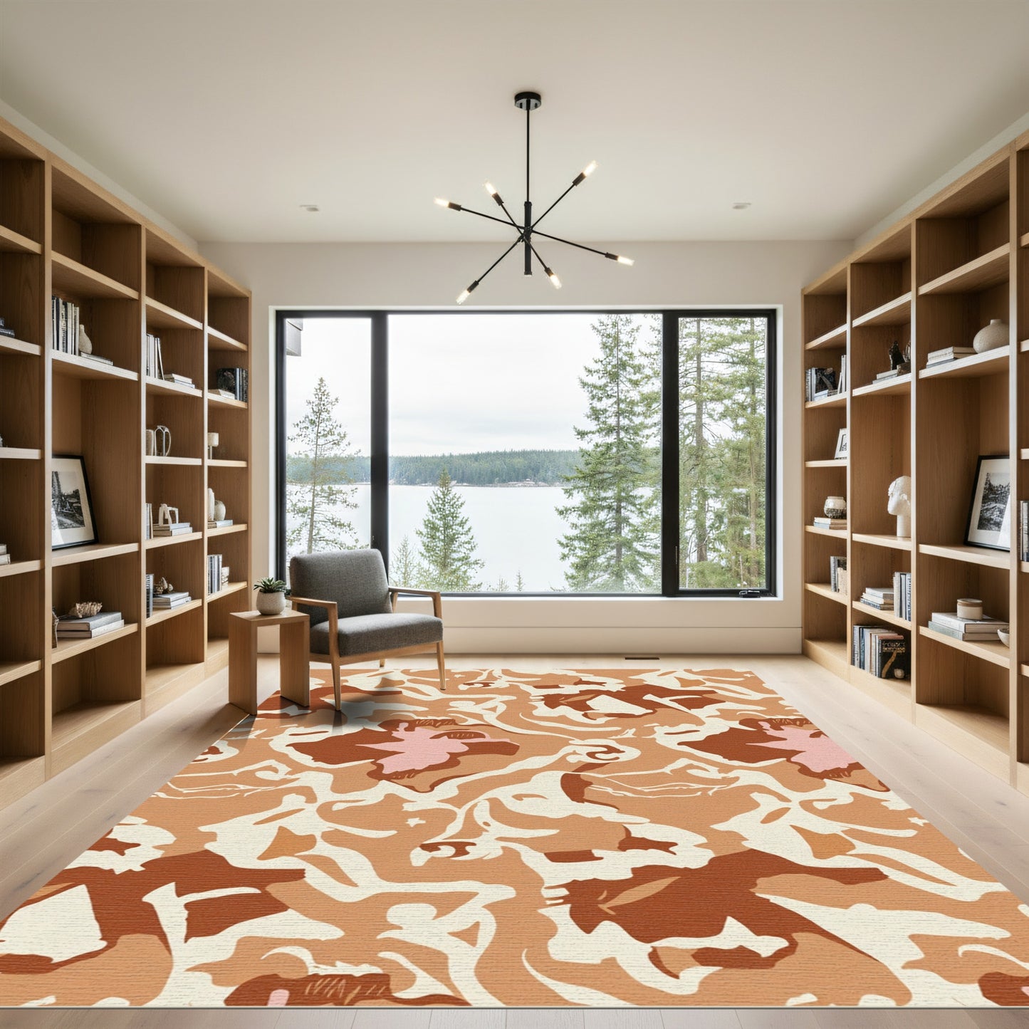 Terracotta Abstract Fusion Splotch Rug