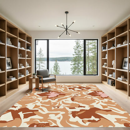 Terracotta Abstract Fusion Splotch Rug