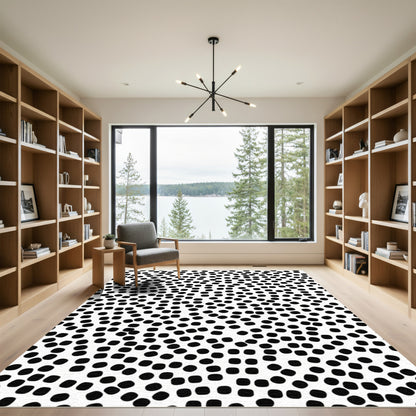 Monochromatic Black Dot Scatter Rug