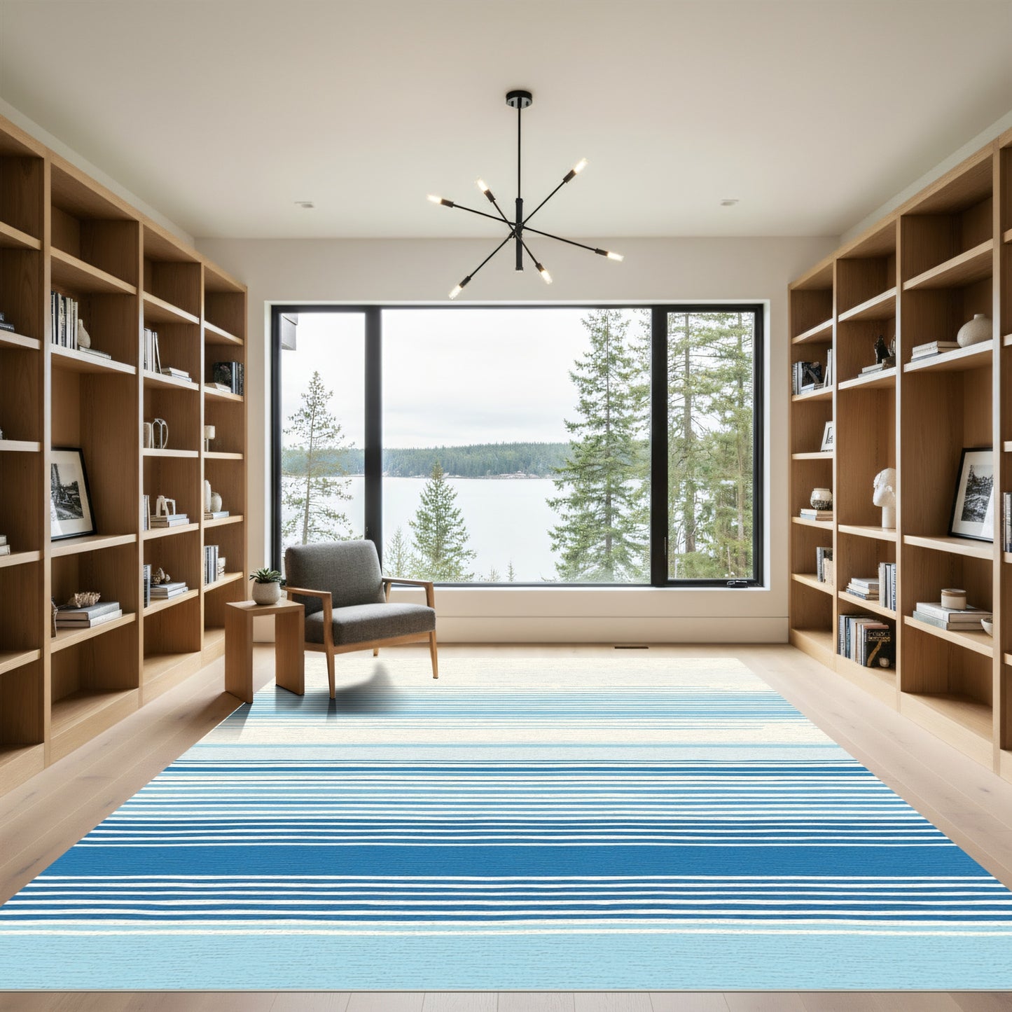 Oceanic Hue Striped Horizon Rug