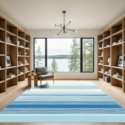 Oceanic Hue Striped Horizon Rug