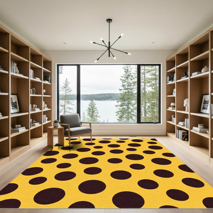 Yellow Brown Polka Dot Scatter Rug