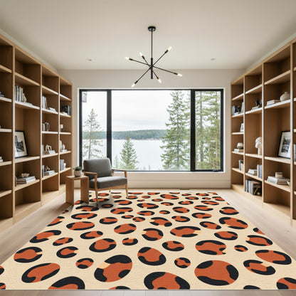 Terracotta Cheetah Spots Abstract Rug