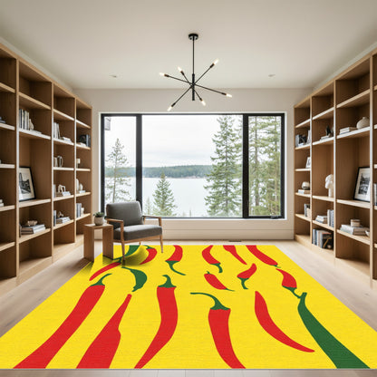 Bold Red Chili Pepper Scatter Rug