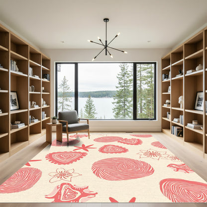 Coral Swirl Organic Forms Collection Rug