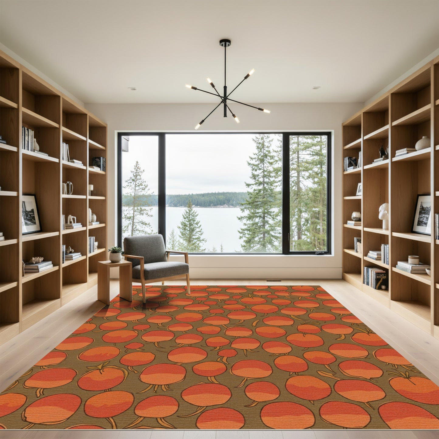 Terracotta Autumn Root Vegetable Cluster Rug
