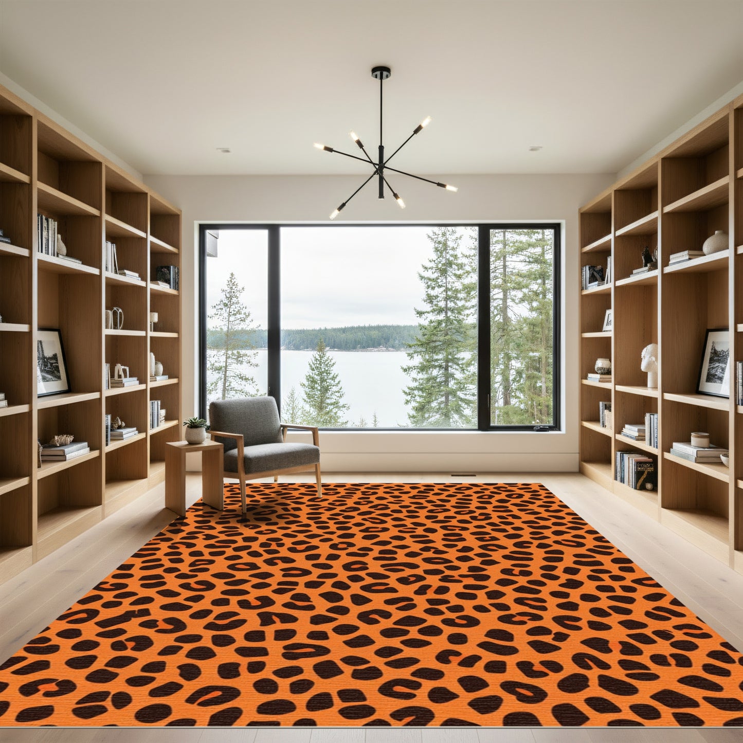 Bold Orange Animal Print Spots Rug