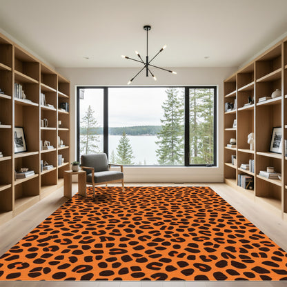 Bold Orange Animal Print Spots Rug