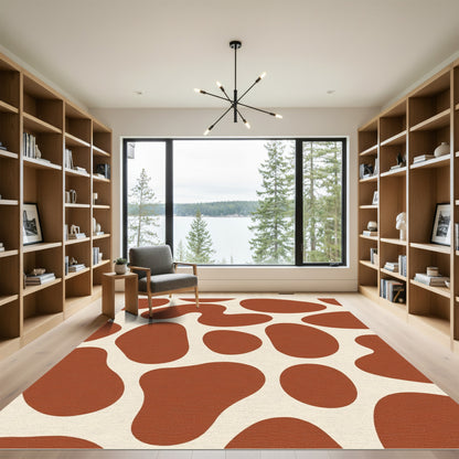 Terracotta Organic Blob Contemporary Rug