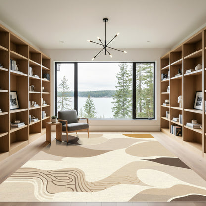 Earthy Organic Flow Abstract Rug