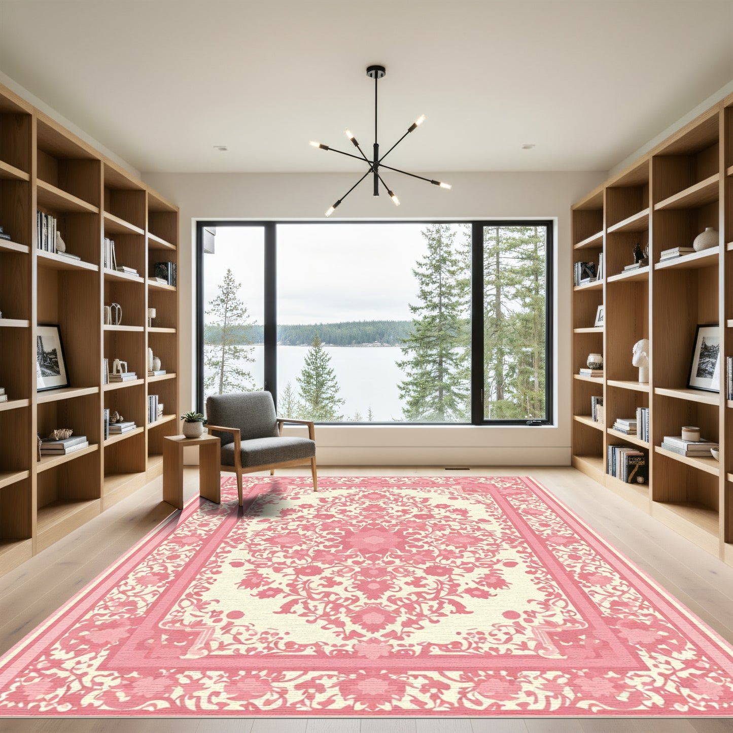 Charming Blush Floral Medallion Rug