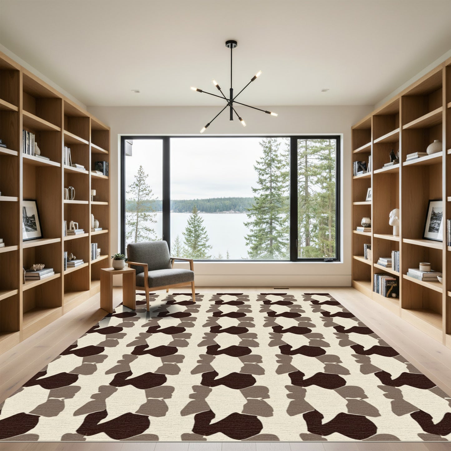 Neutral Earthy Tone Organic Blocks Rug