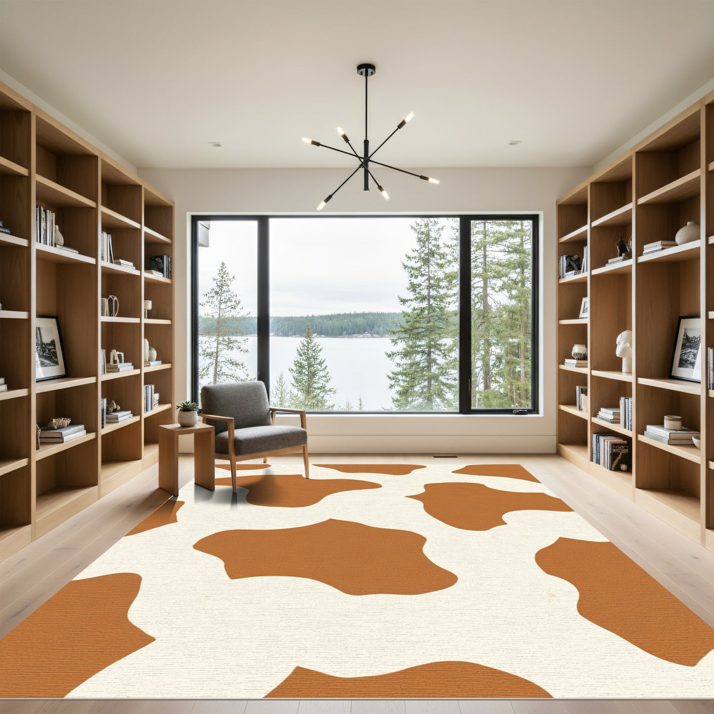 Brown White Cow Spot Organic Rug
