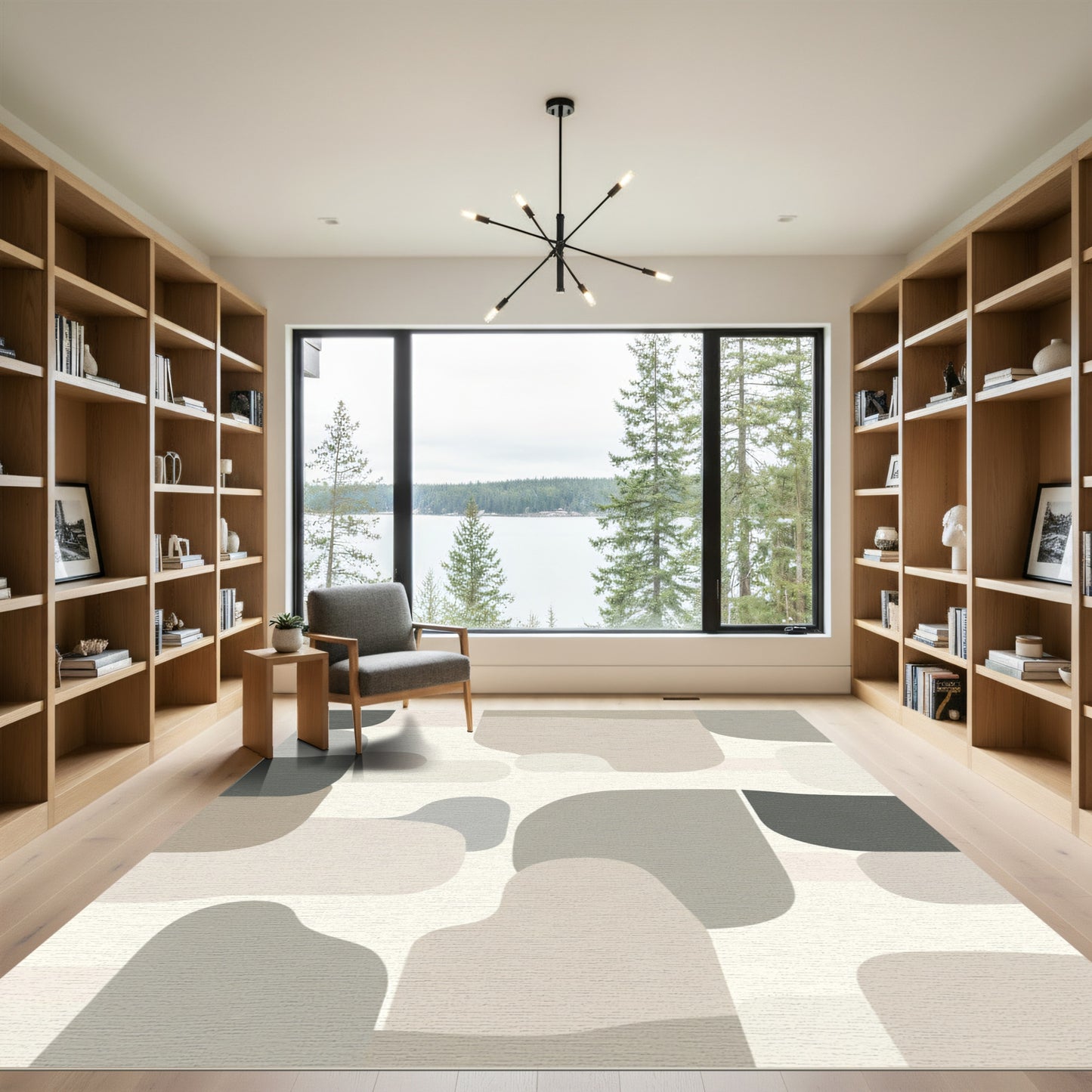 Neutral Organic Mid Century Forms Rug