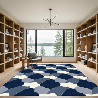 Navy Blue Organic Mountain Range Rug