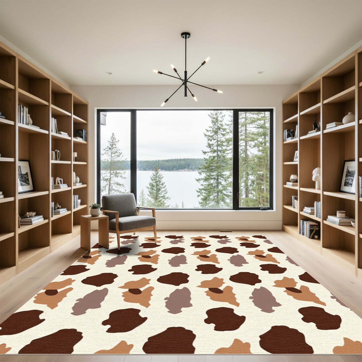 Earthy Animal Print Organic Shapes Rug