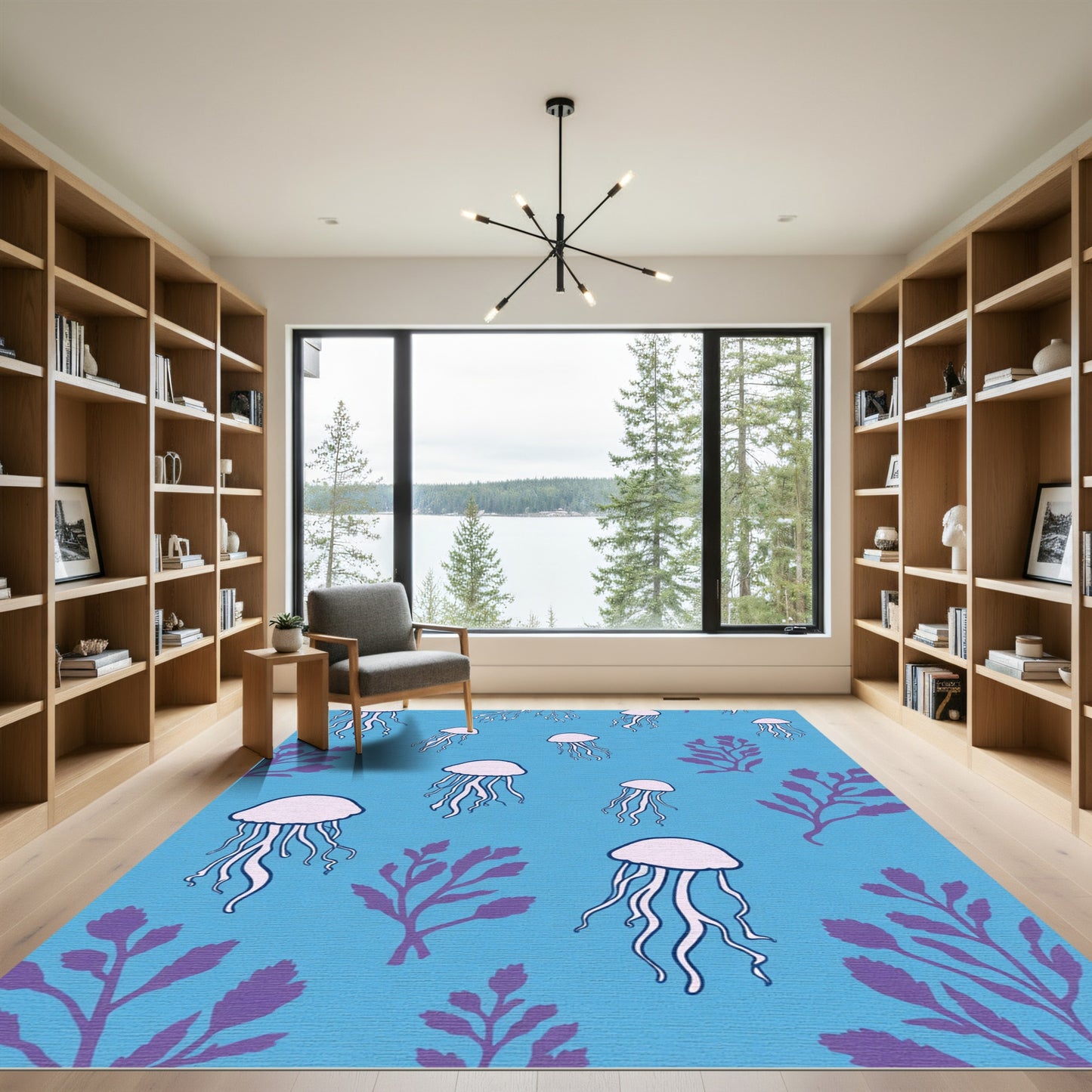 Oceanic Jellyfish And Kelp Harmony Rug