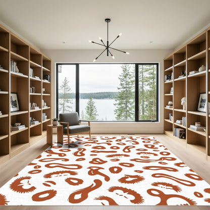 Rustic Brown Animal Spot Abstract Rug