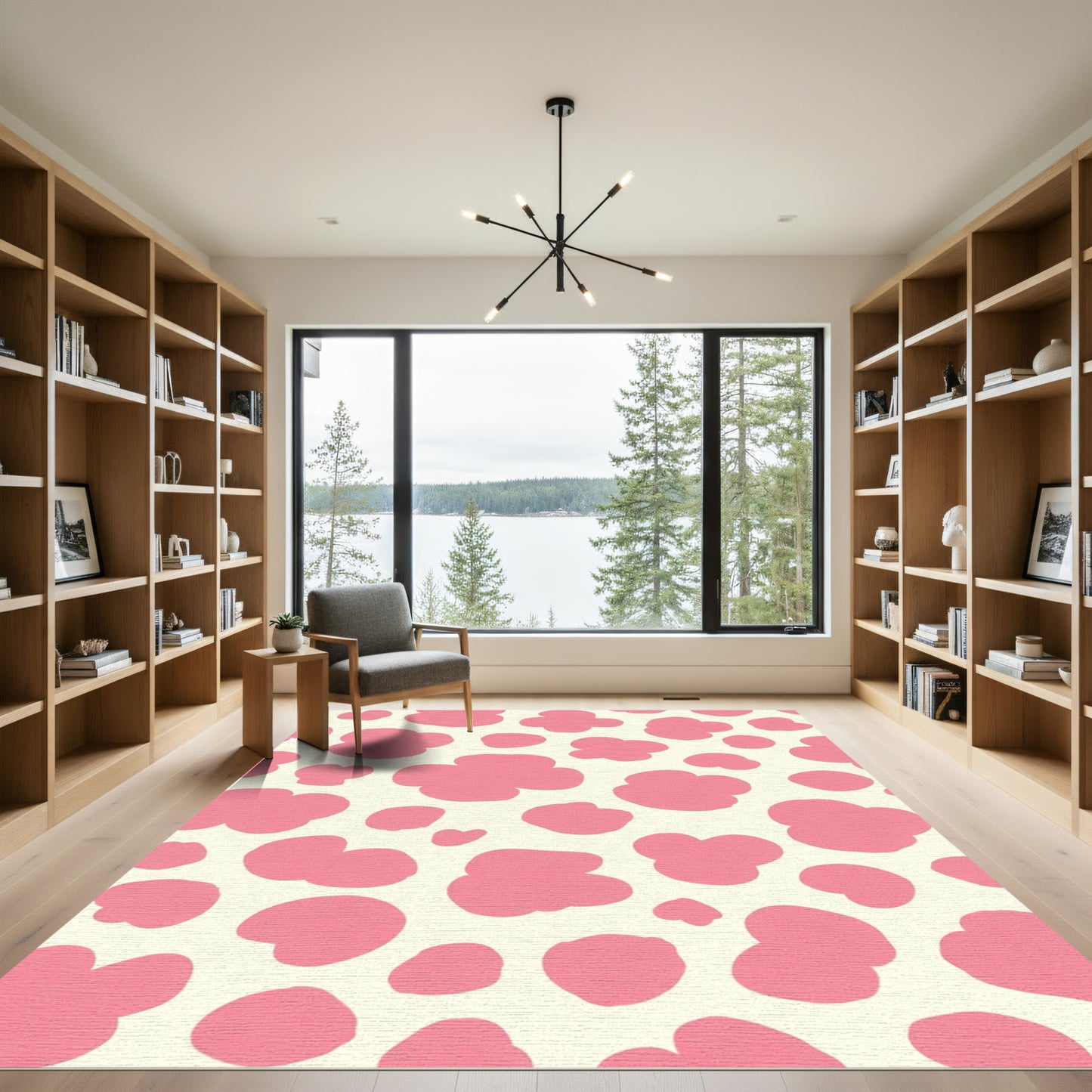 Pink Blossom Spotty Abstract Rug