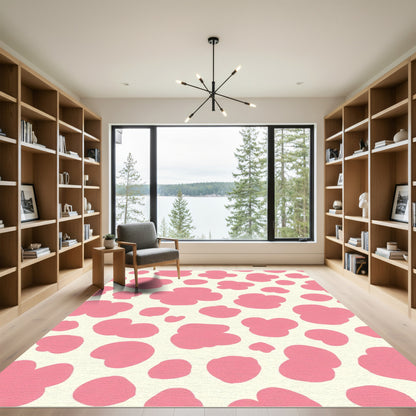 Pink Blossom Spotty Abstract Rug