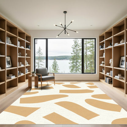 Caramel Abstract Shapes Collage Rug
