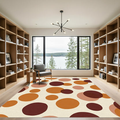 Earthy Circles Mid Century Modern Rug