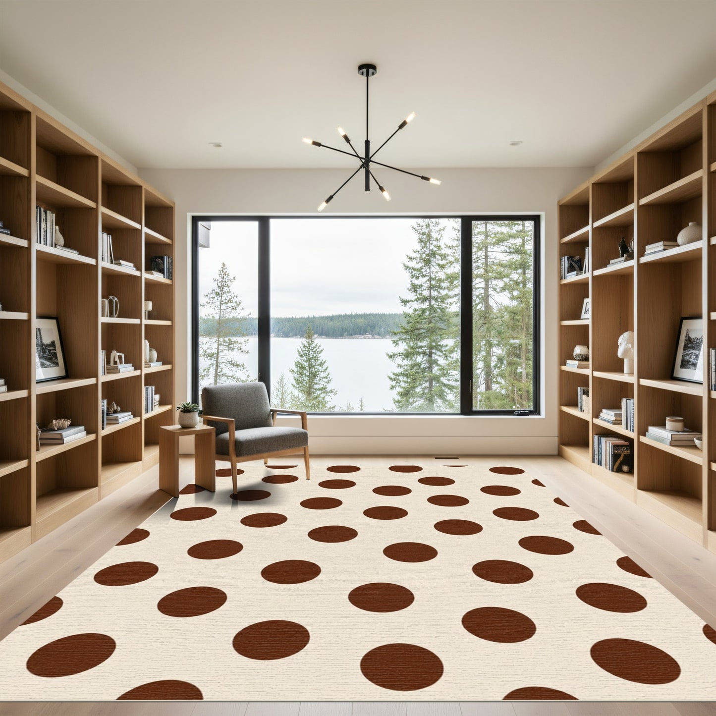 Brown Cream Polka Dot Repeat Rug