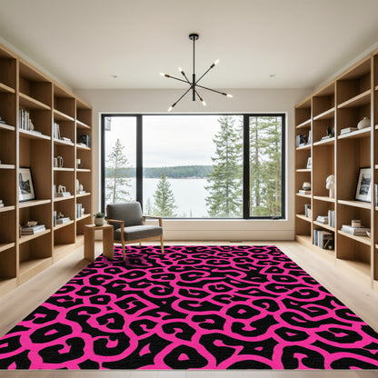 Hot Pink Leopard Animal Print Rug