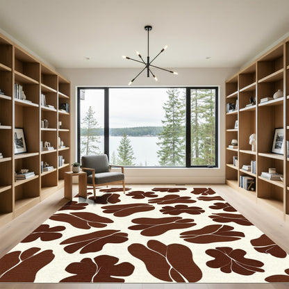 Brown Organic Bloom Silhouette Rug