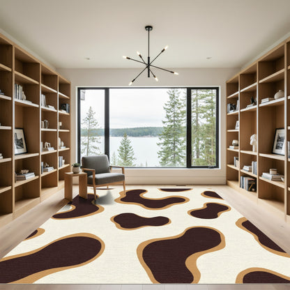 Brown and Cream Cow Print Spots Rug
