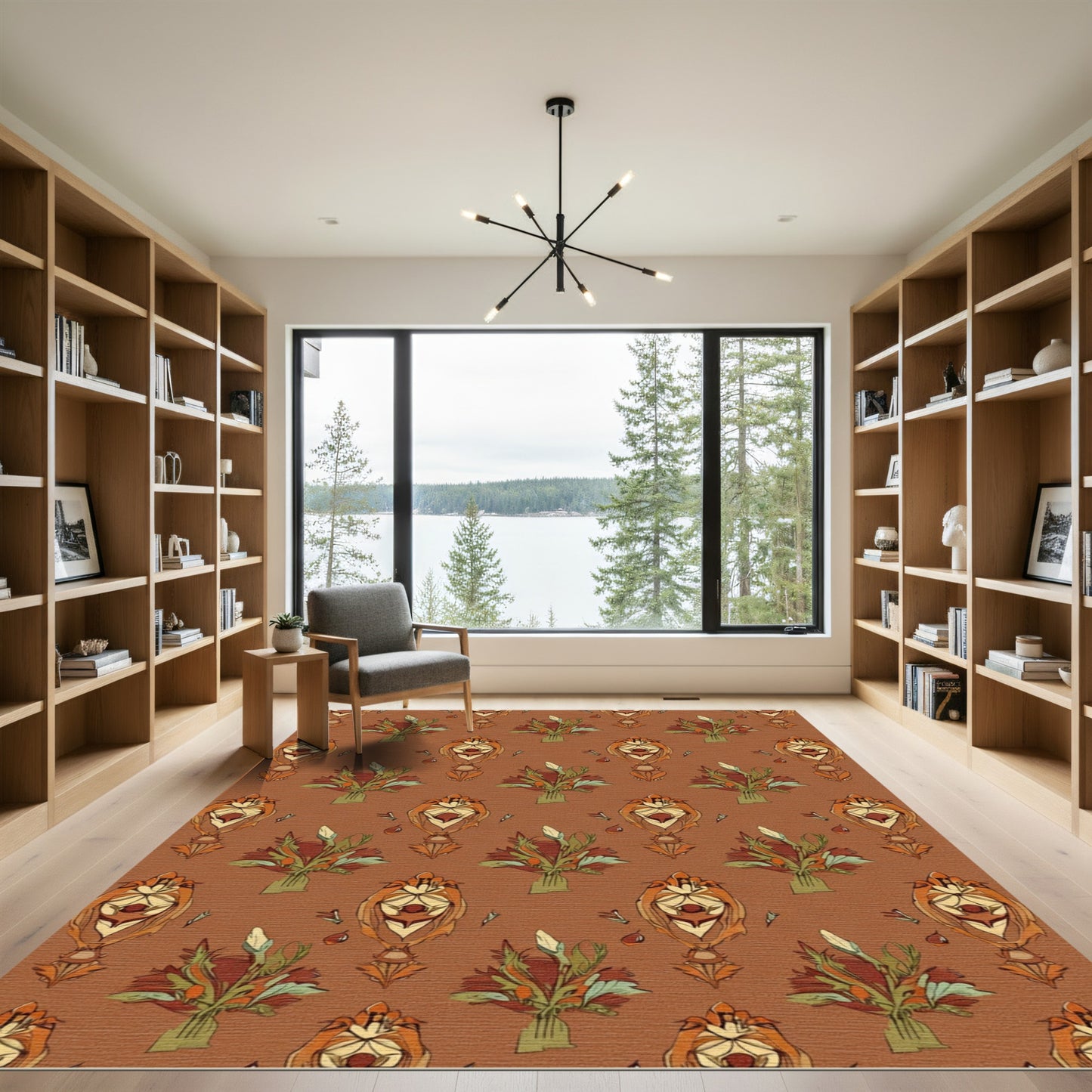 Earthy Autumnal Bouquet Emblem Rug